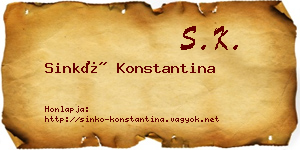 Sinkó Konstantina névjegykártya